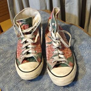 Vintage floral converse high tops